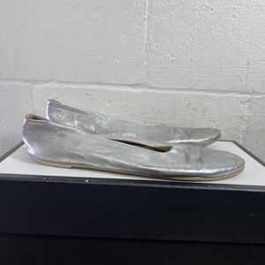 Marsell Coltellaccio Silver Leather Ballerinas Slip On Women's 39.5 EU/9.5 US